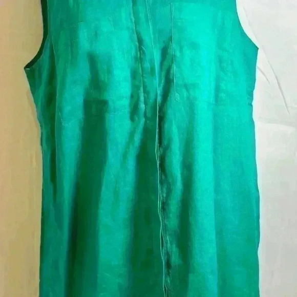NWT Chico’s 100% Linen Side-Slit Tunic in Congo Green (Size XL/3) - Picture 4 of 16